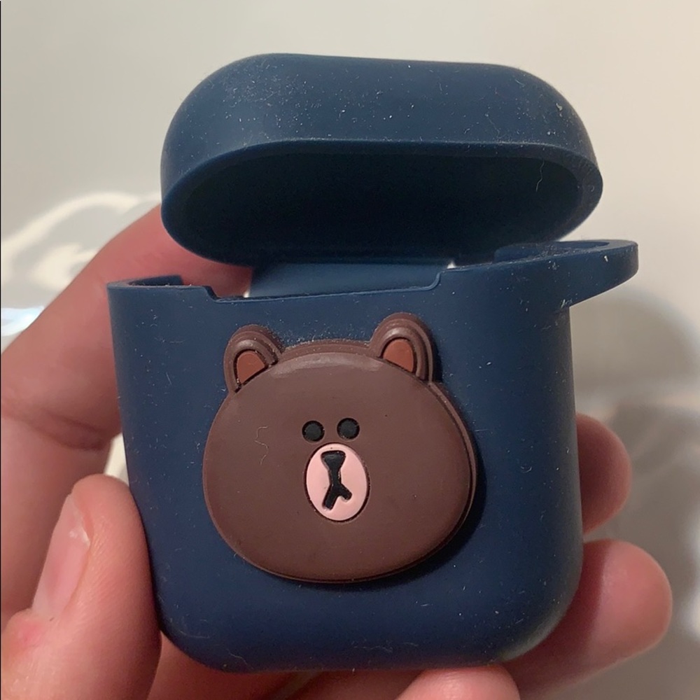 Silicone Case for AirPod — blue Teddy Bear